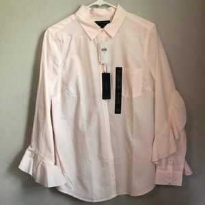 Ruffled button down blouse